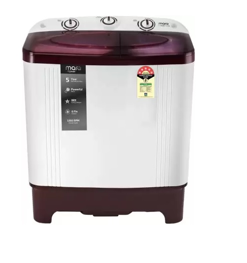 India Desire : Buy MarQ by Flipkart 6 kg 5 Star Rating Semi Automatic Top Load Washing Machine White, Maroon  (MQSA60H5M) From Rs 6999 At Flipkart